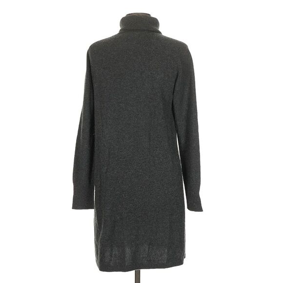 Quince Lightweight Mongolian Cashmere Turtleneck Sweater Dress Heather Gray M - Picture 4 of 6